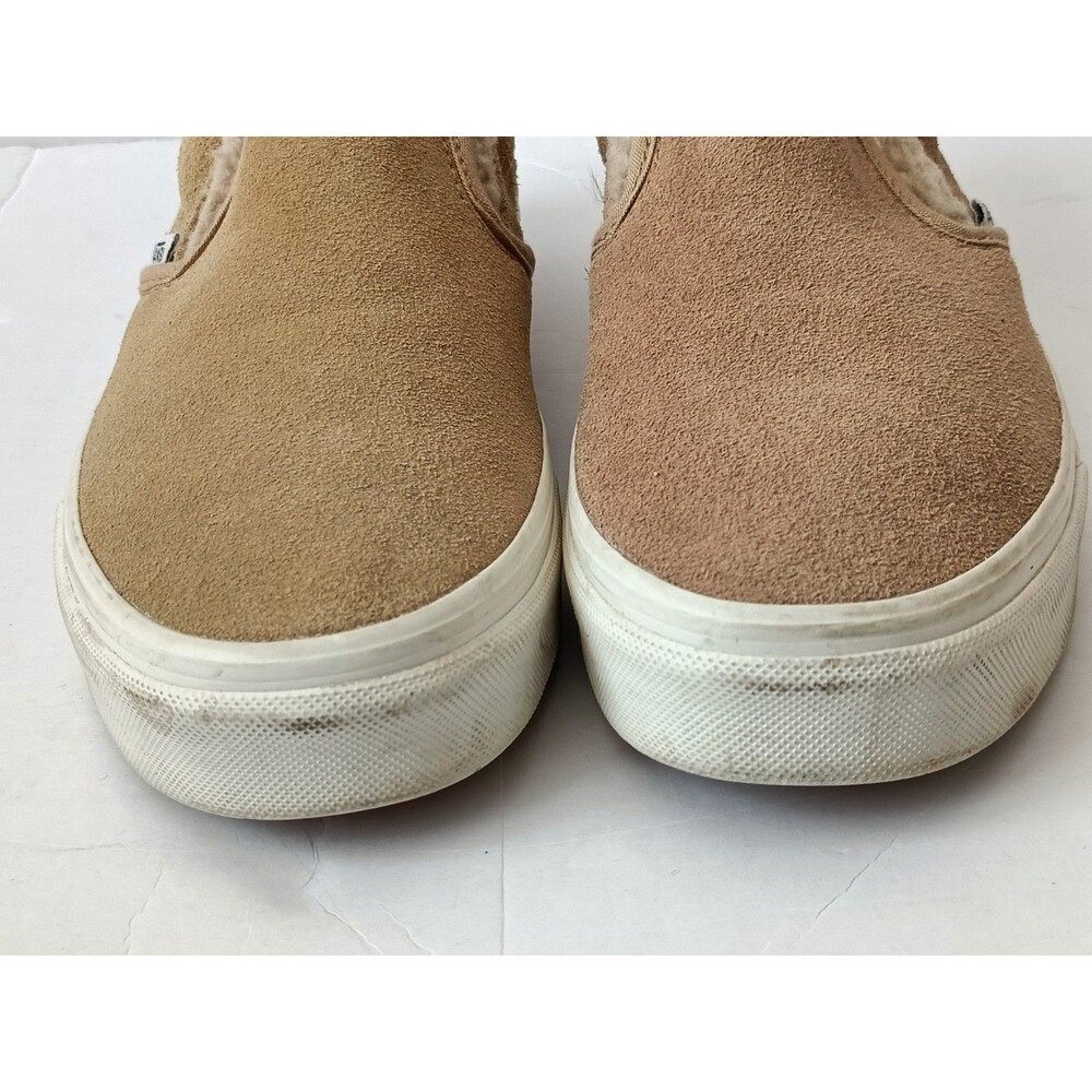 Vans Classic Slip On Sherpa Women's Size 8 Beige Low Tops - Picture 2 of 6